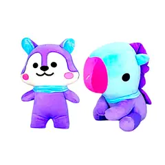 GENERICO - Pack 2 peluches Baby BTS BT21 Mang Pony Mang Ardilla