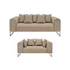 BARAKA HOME - Juego de sala 3 2 Luxury Dolneni - Beige claro