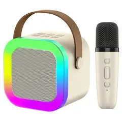 GENERICO - PARLANTE LUZ RGB + MICROFONO RECARGABLE BLANCO