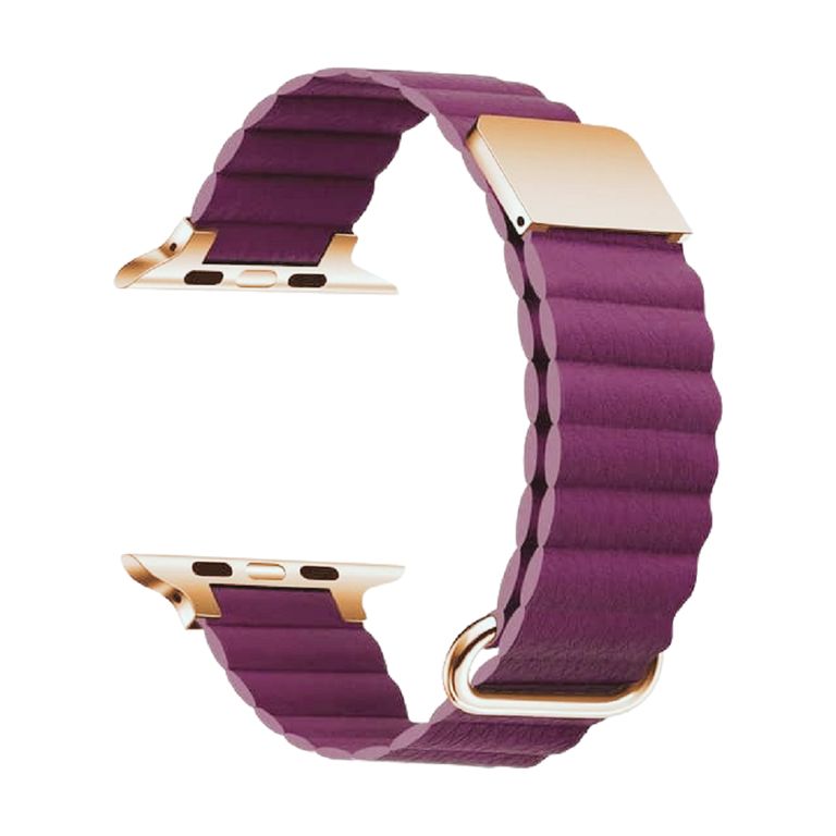 CORREA CUERO IMANTADO PARA WATCH 44-45-46 y 49 mm MORADO