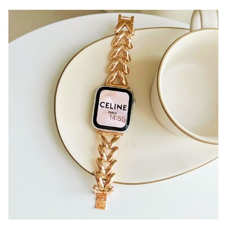 CORREA ACERO TRENZADA PARA WATCH 38-40-41-42 mm DORADO