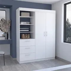 PELIKANO - Ropero 201 cm Blanco Innovaciones Lumik