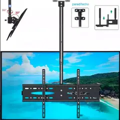 SEISA - Rack 32 a 72 pulgadas De Techo para tv Colgante o Pared Negro