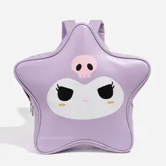 GENERICO - Mochila Kawaii Estrella Cuero PU - Lila