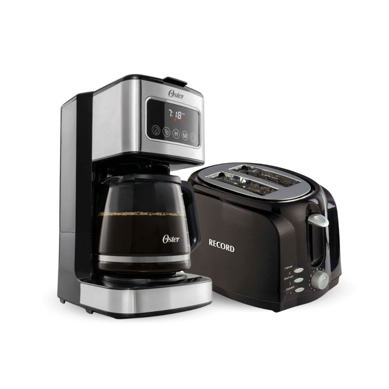 Cafetera Programable de 12 Tazas + Tostadora RECORD