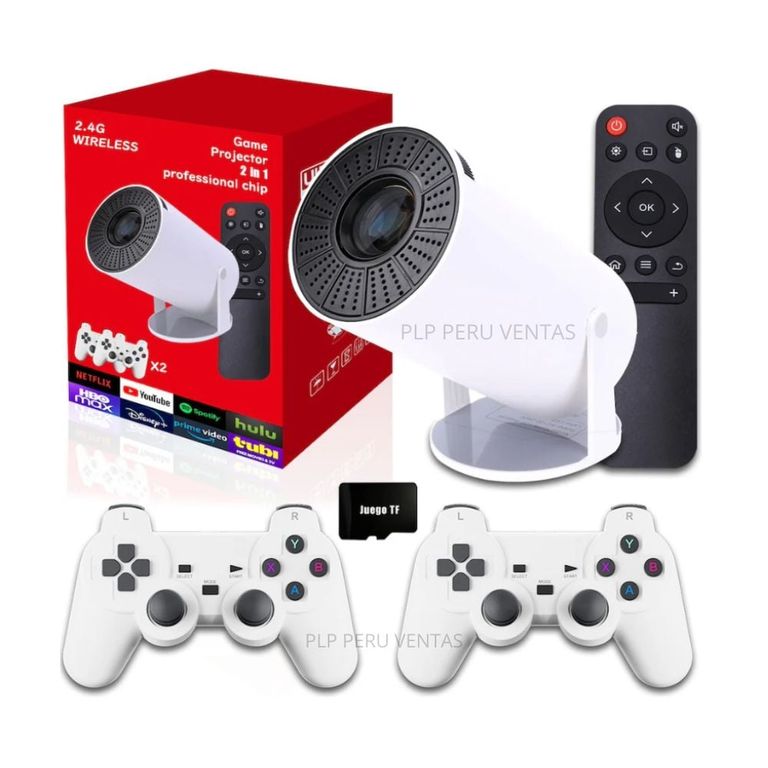 PROYECTOR HY300 CON JUEGOS 4K SMART ANDROID11 MANDOS