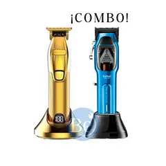 KEMEI - Combo Cortadora KM-1763 y Trimmer KM-I32S