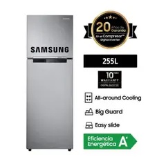 SAMSUNG - Refrigeradora Top Freezer con Compresor Digital Inverter 255 LT RT25FARADS8