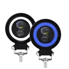 GENERICO - Faro LED ojo de ángel azul 3 pulgadas, luz Alta y Baja(par)