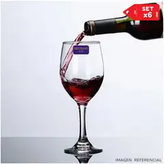 INSPIRA MARKET - Copas de vino elegante de vidrio 320ml Set x6