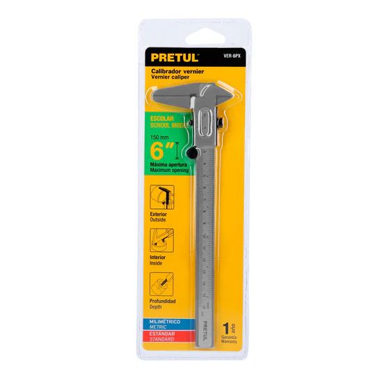 Calibrador Vernier Pie de Rey de 6pulg