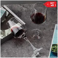 INSPIRA - Copas de vino champagne elegante de vidrio 516ml Set x6