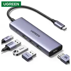 UGREEN - Adaptador Multipuertos 5en1 Hdmi 4K 30Hz Alumino Tipo C