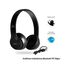 GENERICO - Audífonos Inalámbricos P47 con Bluetooth 5.0 Negro