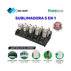 GENERICO - Maquina de Sublimación 5 en 1 Sublimadora Freesub + Combo