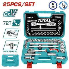 TOTAL TOOLS - Juego De Dados 1/2 Mm Por 25 Pzas THT121251