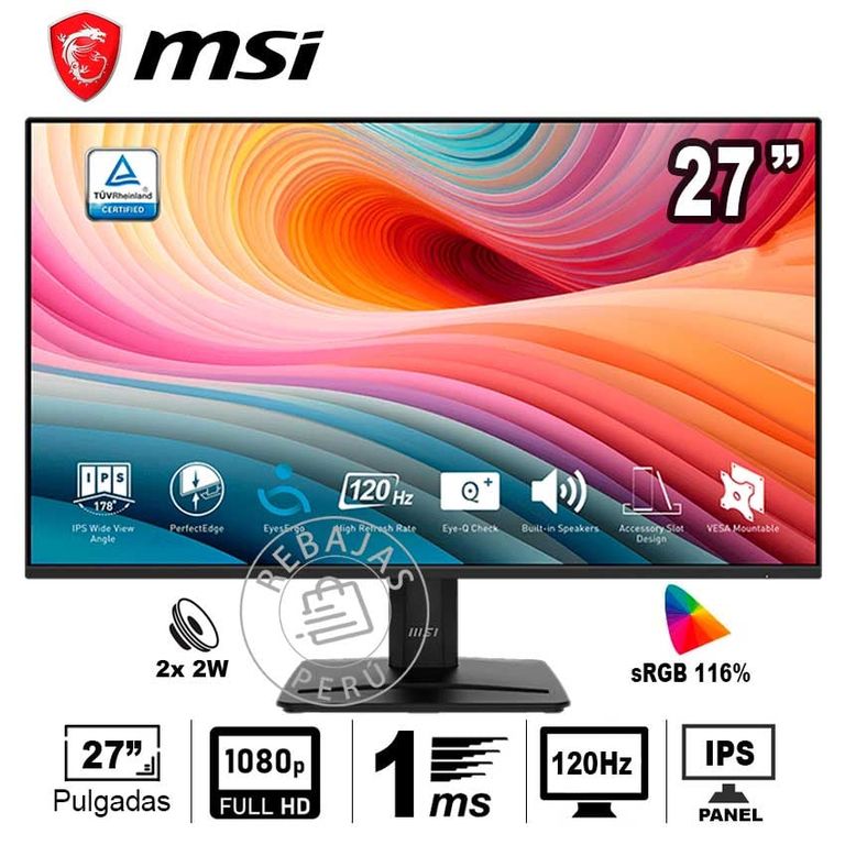 Monitor PRO MP275 27” FHD IPS 120Hz 1ms HDMI DisplayPort