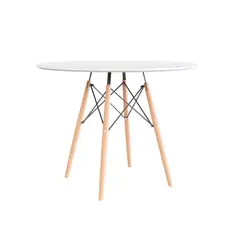 OFIDEAS - Mesa de Comedor Circular Eames 100 Cm Mdf Color Blanco