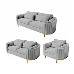 BARAKA HOME - Juego de sala 3 2 1 Luxury Serris - Gris claro