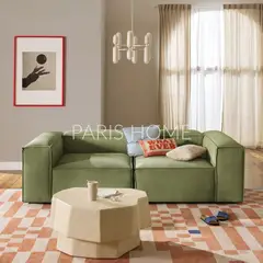 GENERICO - Sofá 2 Cuerpos Monarch Pana - Verde Oliva