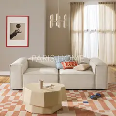 GENERICO - Sofá 2 Cuerpos Monarch Pana - Beige Claro