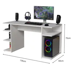 MUEBLES MACRUMO - ESCRITORIO BÁSICO GAMER CON REPISAS