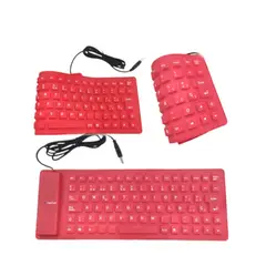 GENERICO - Teclado Flexible Siliconado WB-86 impermeable contra polvo USB-ROJO