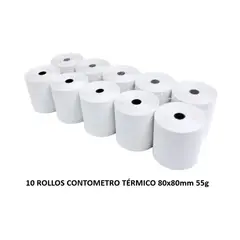JPSYSTEMS - Paquete 10 rollos 80x80 contómetro papel térmico 80x80mm 55g