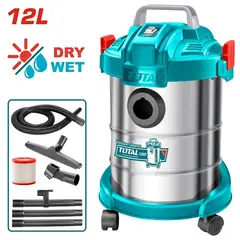 TOTAL TOOLS - Aspiradora Total Eléctrica 800w 12L Tanque Metal Industrial-TVC14122
