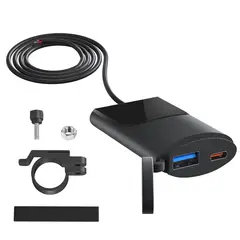 GENERICO - Cargador Para Moto USB C y USB Carga Rapida Acoplable al Timon