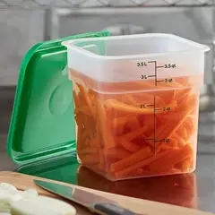 TIGERBEE - 4 Qt Contenedor Hermetico de Polipropilenopara Alimentos,Tapa verde,Forma Cuadrado