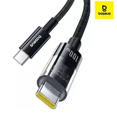 BASEUS - Cable USB-C a USB-C 100W 1M Para Macbook iPhone 16 Galaxy Pixel