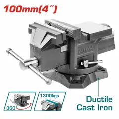 TOTAL TOOLS - Tornillo De Banco 4 Pulgadas Base Giratoria - Yunque Total-THT6146
