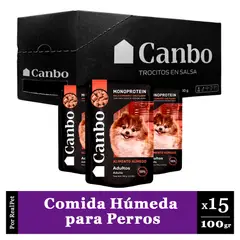CANBO - Pack Caja x15 Comida Húmeda Perro Adulto Cordero 100gr