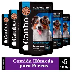CANBO - Pack x5 Comida Húmeda Perro Cachorro Cordero 100gr