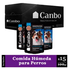 CANBO - Pack Caja x15 Comida Húmeda Cachorro Cordero 100gr