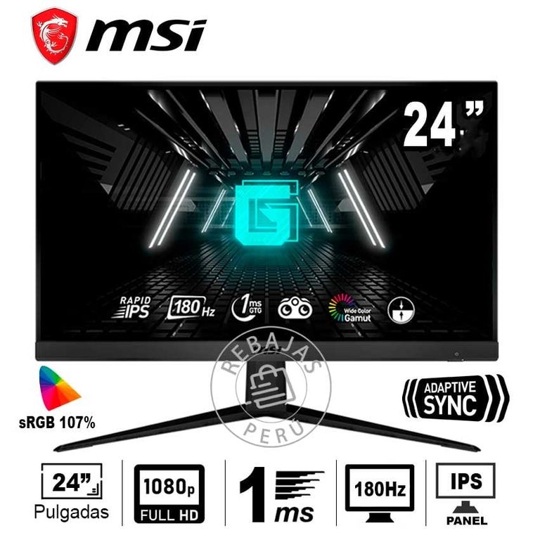 Monitor Gaming G2412F 24″ FHD IPS 180Hz 1ms FreeSync Antiparpadeo