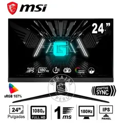 MSI - Monitor Gaming G2412F 24″ FHD IPS 180Hz 1ms FreeSync Antiparpadeo