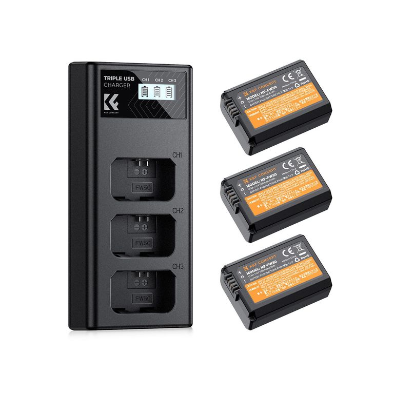 Kit de 3 baterías NP-FW50 + cargador triple - KF28.0037