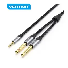 VENTION - Cable Jack 3.5 a 2*6.5mm TRS Premium 2 metros