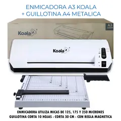 KOALA - Combo Enmicadora A3 + Guillotina A4 Metalica
