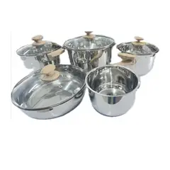 ROYAL - JUEGO DE OLLAS DE ACERO INOXIDABLE DE 9 PIEZAS RY-103CW