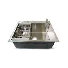 FRATELLI - LAVADERO DE COCINA ACERO CON PORTA CUCHILLO SATINADO PRM-6045S