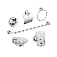 FRATELLI - SETS DE BAÑO 6 PIEZAS CIRCULAR CROMADO 4500-6