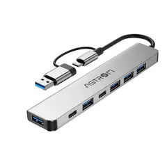 ASTROM - Adaptador HUB USB 7 EN 1 AST MH2371TYPE-C 1PORT 3.0 4PORTS 2.0