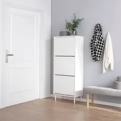 R&R MUEBLES - Zapatera Moderna Carol Blanco