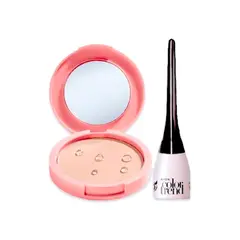 AVON - KIT x2 Color Trend Polvo Compacto CLARO Con Espejo con Del Liquido Negro