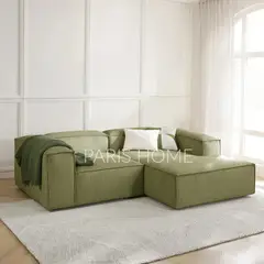 GENERICO - Sofá Derecho Rinconero Monarch Pana - Verde Oliva