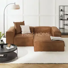 GENERICO - Sofá Derecho Rinconero Monarch Ultracuero - Marrón