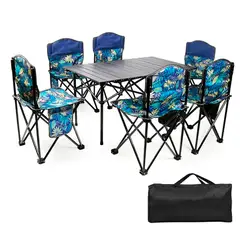 GENERICO - 6 Sillas Plegable + Mesa 95 x 55 x 50 cm